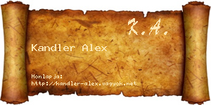 Kandler Alex névjegykártya
